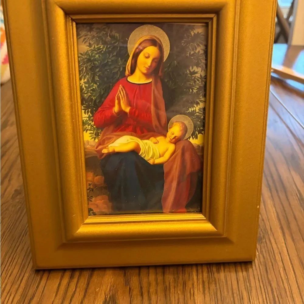 Religious Icon Art in Gold Frame